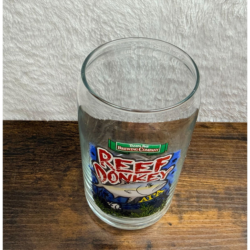 Tampa Bay Brewing Company Reef Donkey APA Pint Glass With Colorful Fish Design