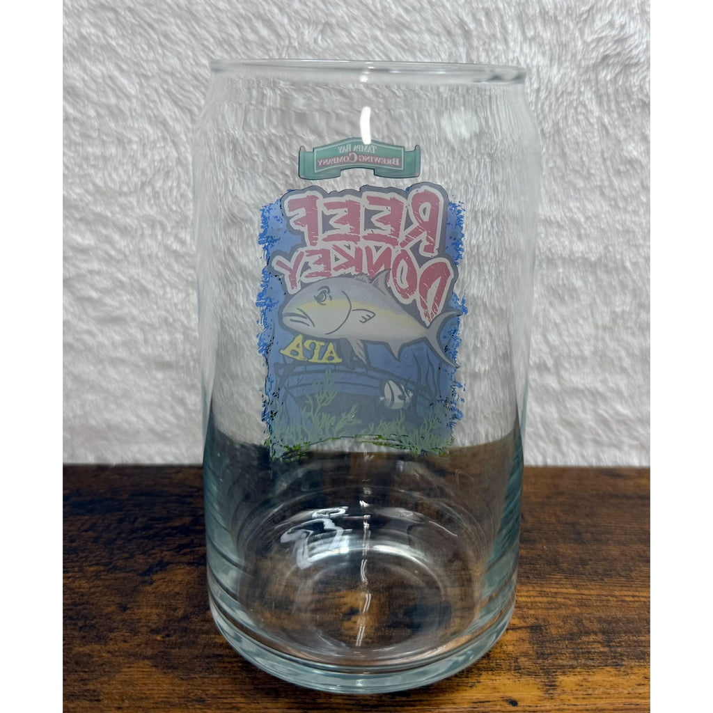 Tampa Bay Brewing Company Reef Donkey APA Pint Glass With Colorful Fish Design