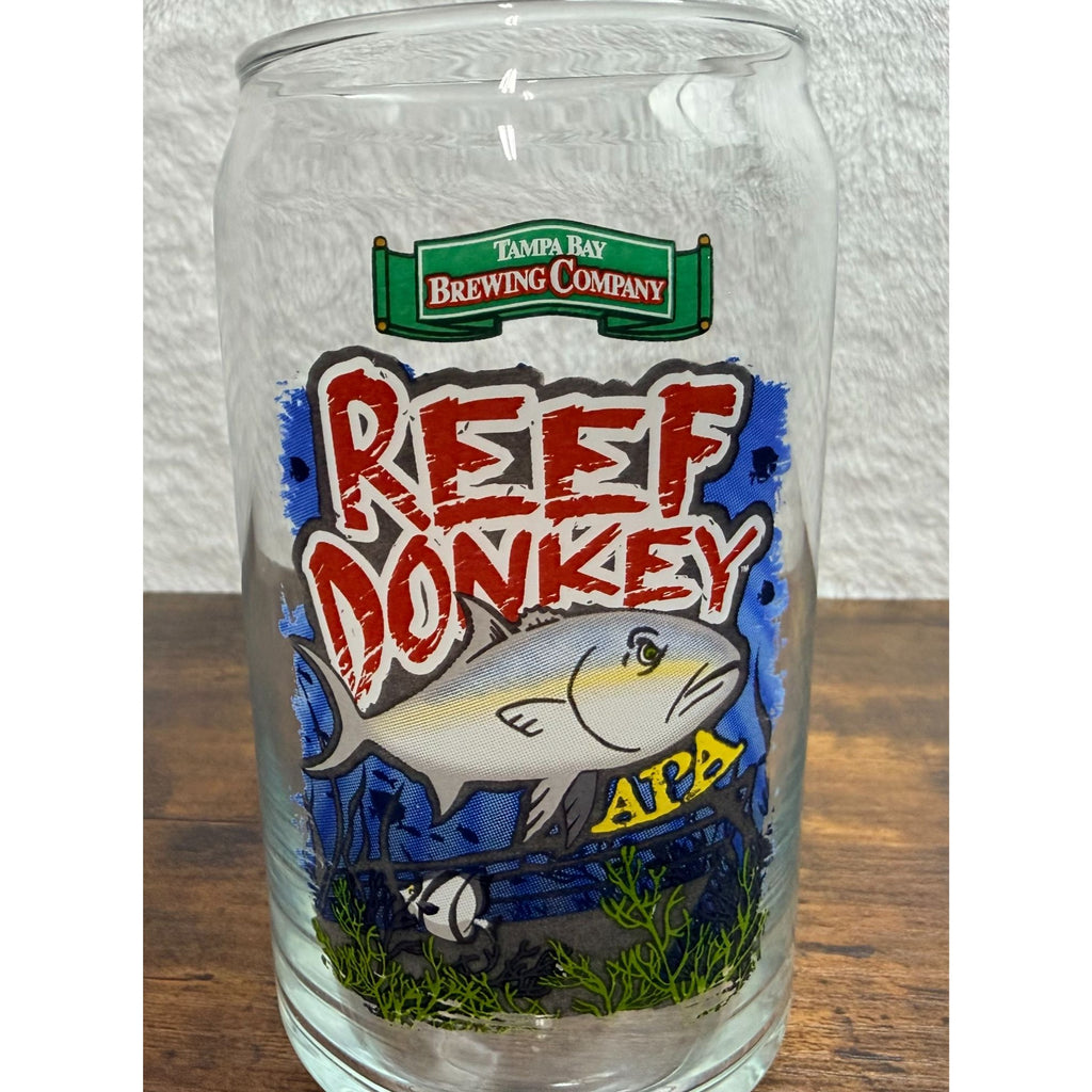 Tampa Bay Brewing Company Reef Donkey APA Pint Glass With Colorful Fish Design
