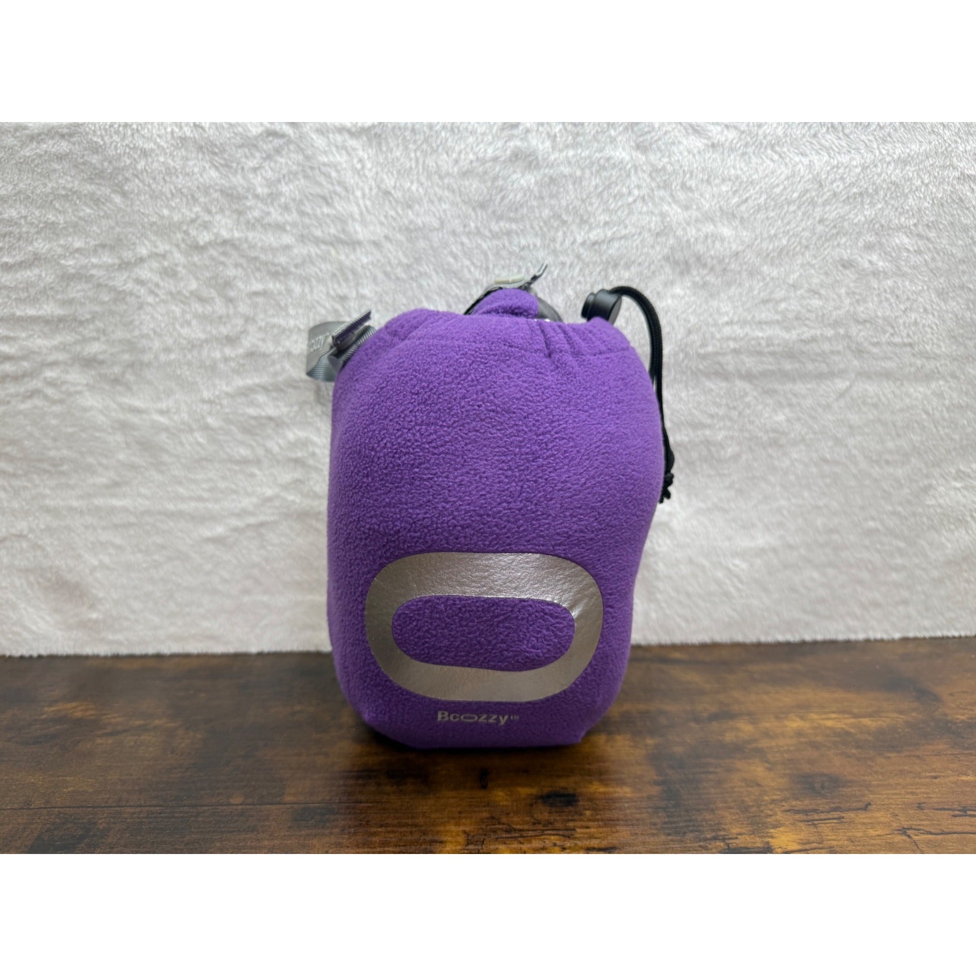 BCOZZY Chin Supporting Travel Pillow Purple/Gray Fleece With Storage Bag