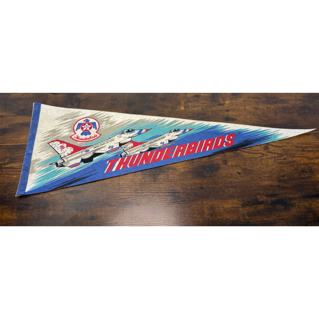 Vintage U.S. Air Force Thunderbirds Felt Pennant With Jet Graphics 30 inches
