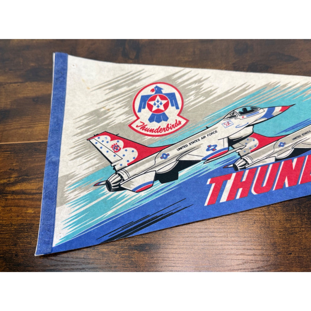 Vintage U.S. Air Force Thunderbirds Felt Pennant With Jet Graphics 30 inches