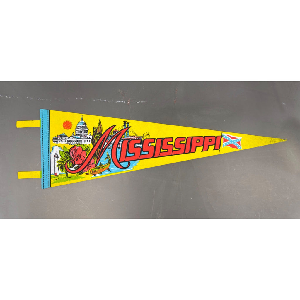 Vintage Mississippi State pennant damaged tip