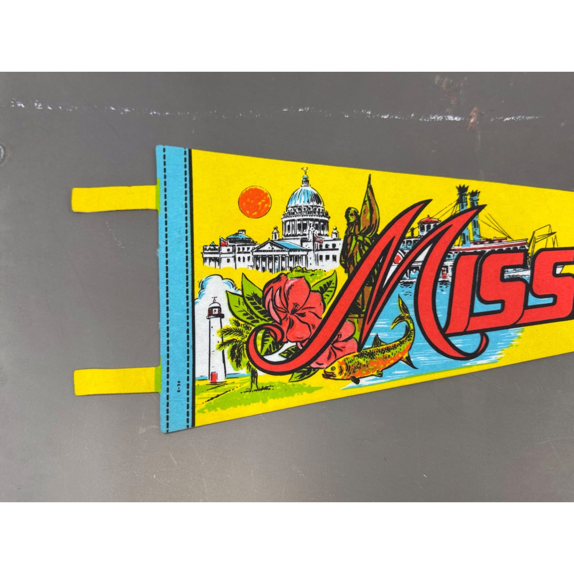 Vintage Mississippi State pennant damaged tip
