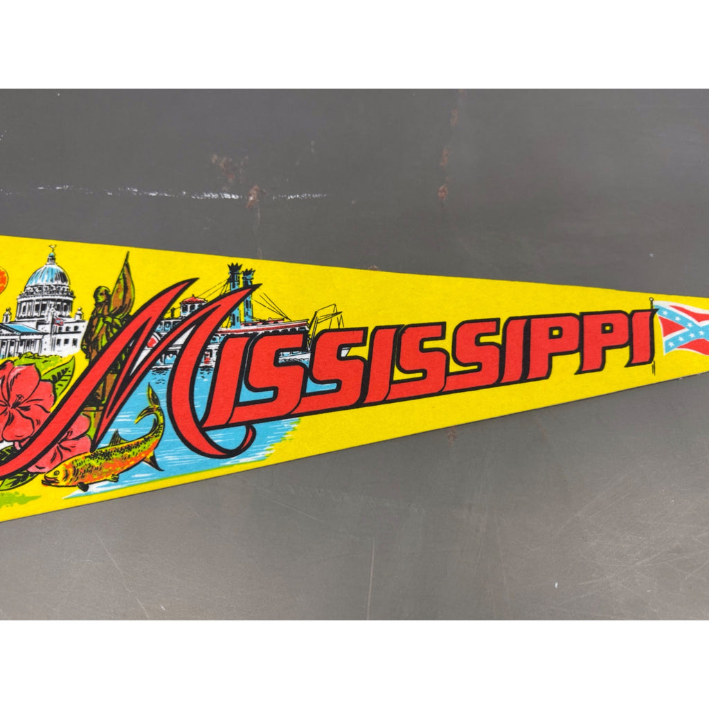 Vintage Mississippi State pennant damaged tip