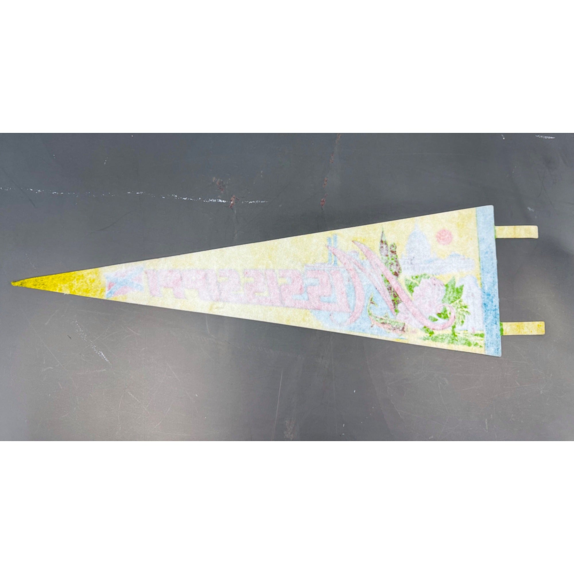 Vintage Mississippi State pennant damaged tip