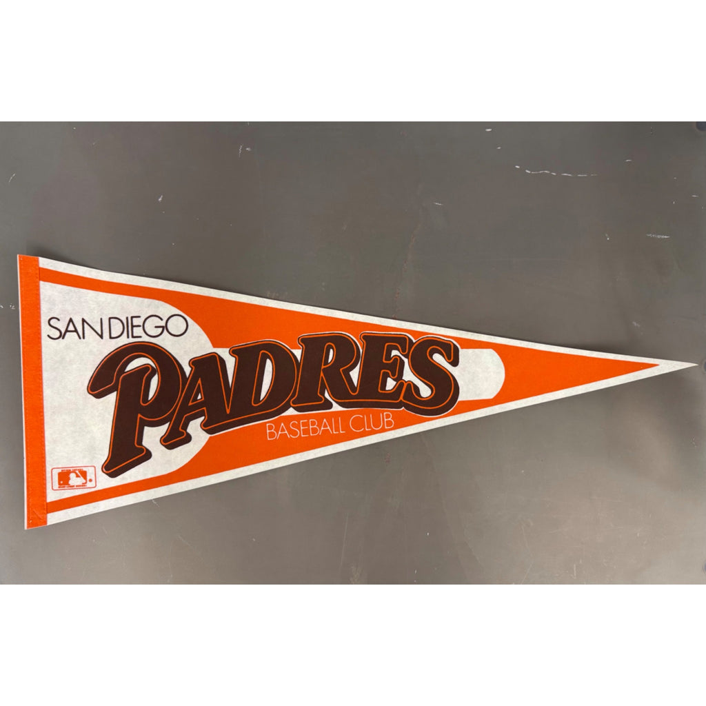 San Diego Padres Baseball Club Vintage Pennant Orange & Brown MLB Memorabilia