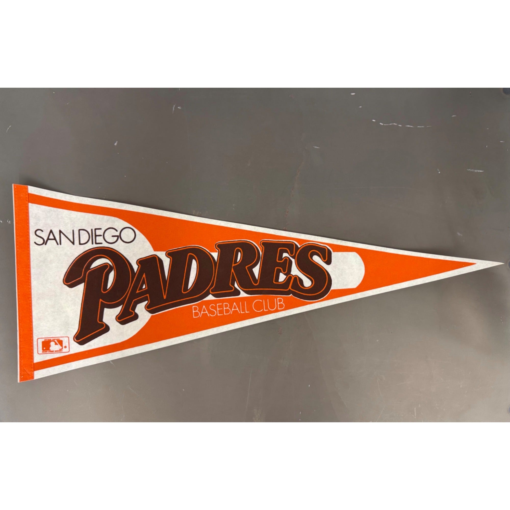 San Diego Padres Baseball Club Vintage Pennant Orange & Brown MLB Memorabilia