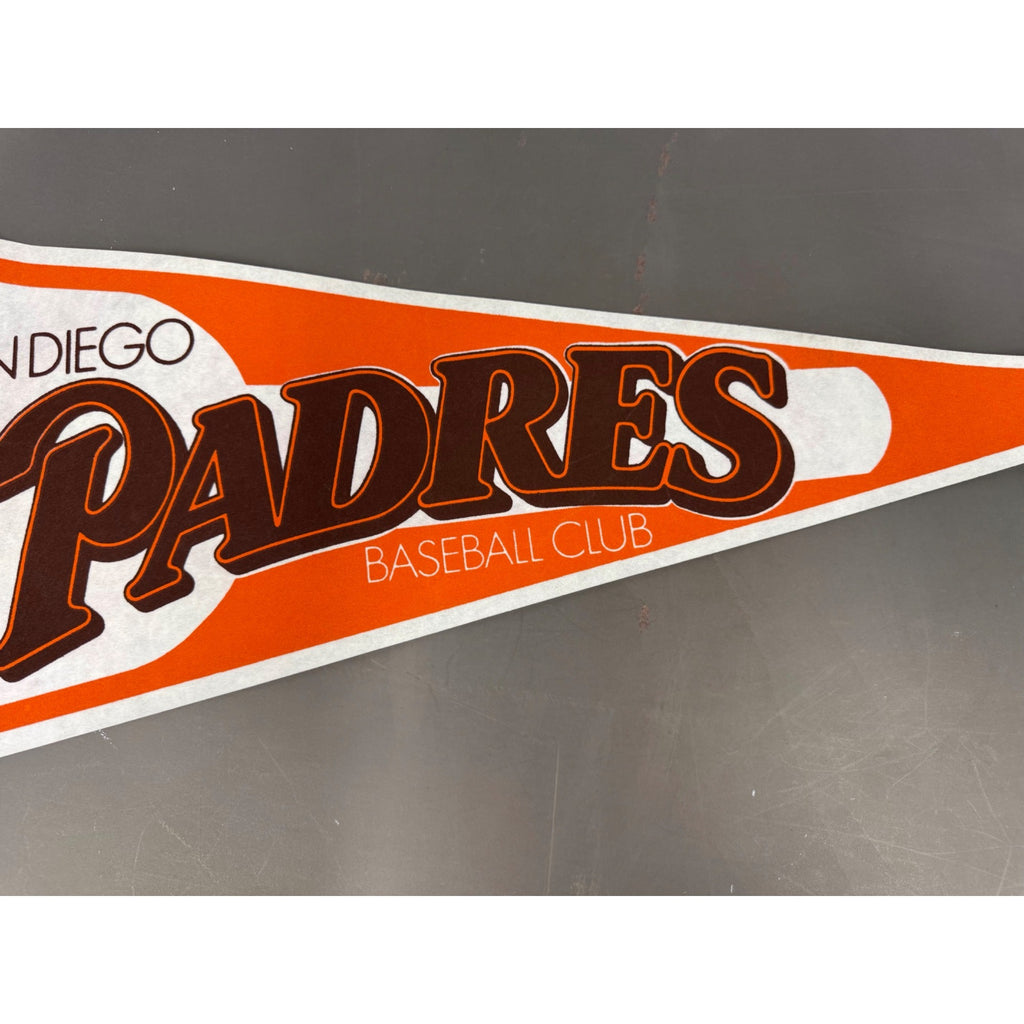 San Diego Padres Baseball Club Vintage Pennant Orange & Brown MLB Memorabilia