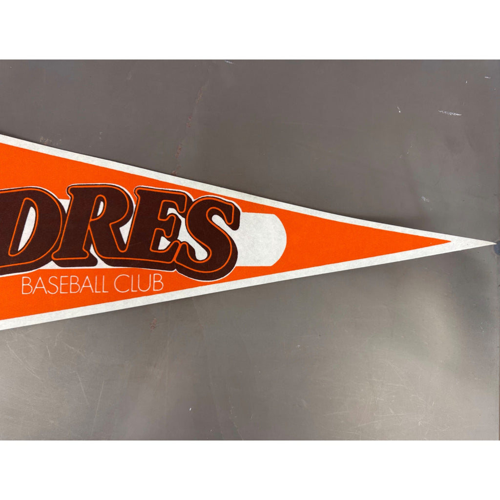 San Diego Padres Baseball Club Vintage Pennant Orange & Brown MLB Memorabilia