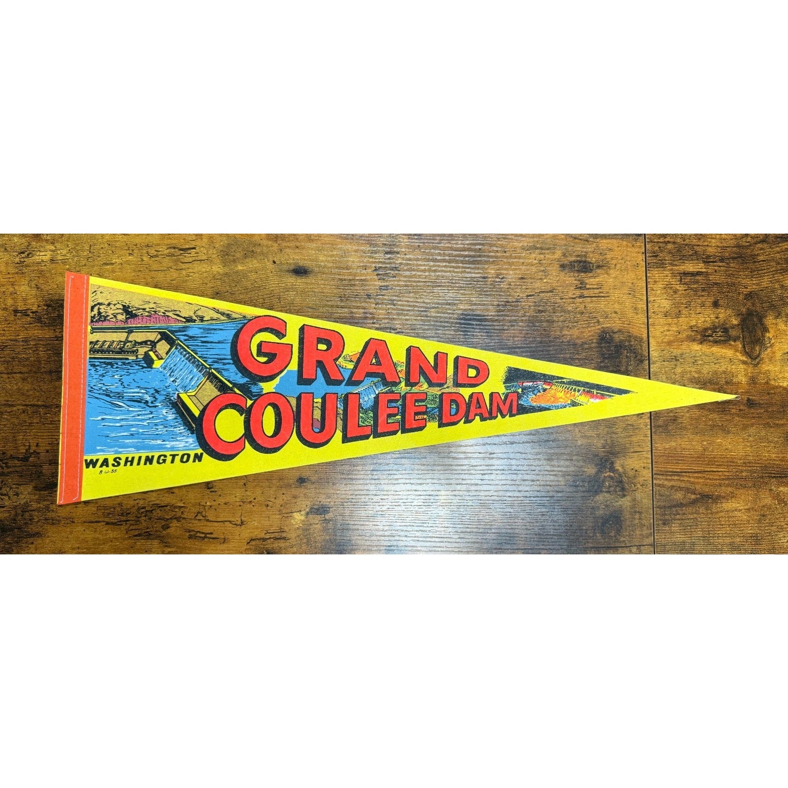Vintage Grand Coulee Dam, Washington pennant
