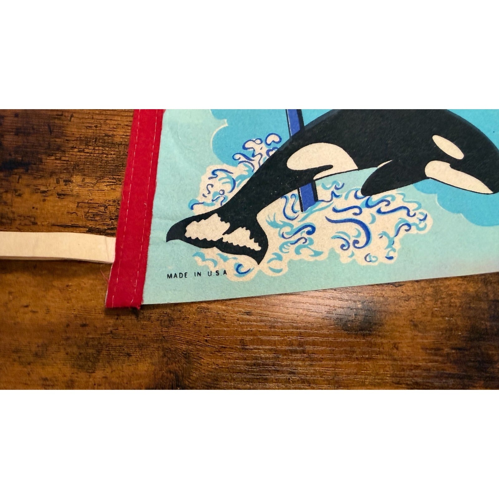 Vintage 1973 Sea World Shamu pennant Made in USA