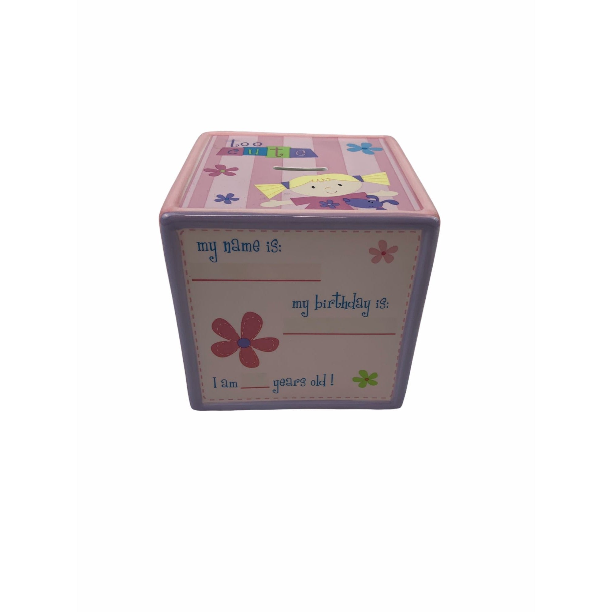 Vintage 1998 Gund kids square money bank