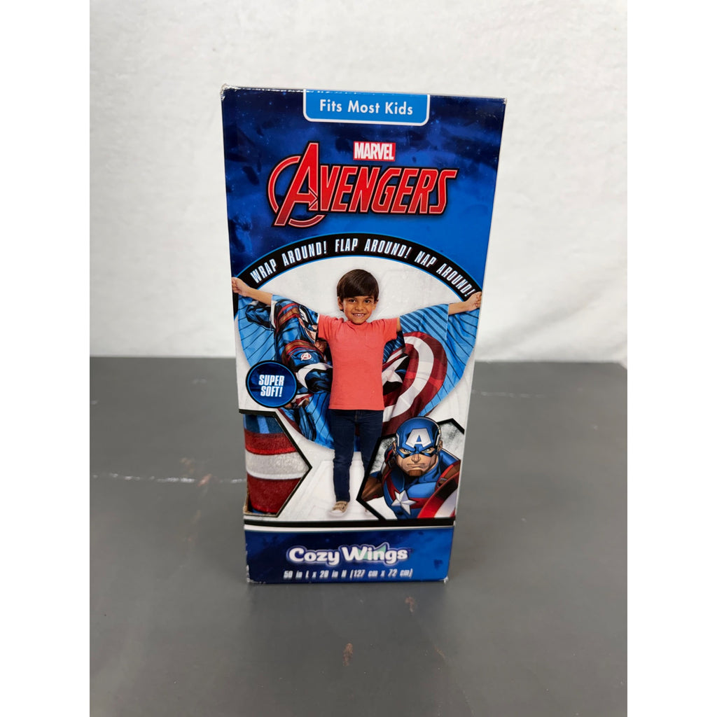 Marvel Avengers Cozy Wings Blanket Wrap For Kids Captain America 50" x 28"