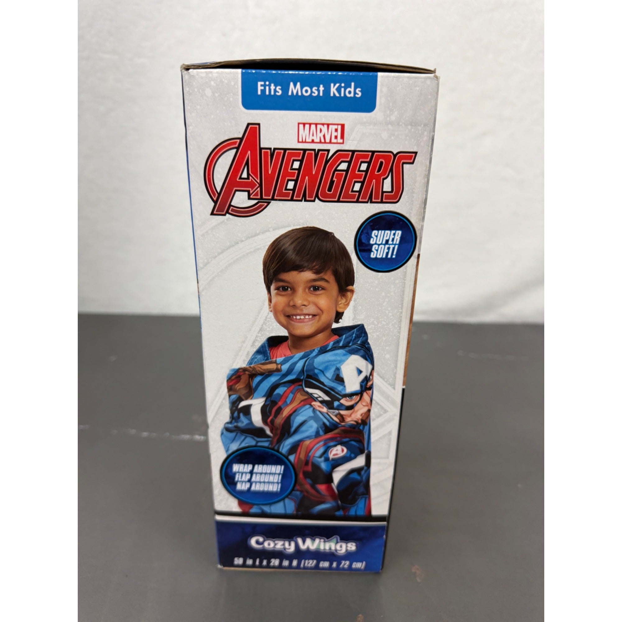 Marvel Avengers Cozy Wings Blanket Wrap For Kids Captain America 50" x 28"