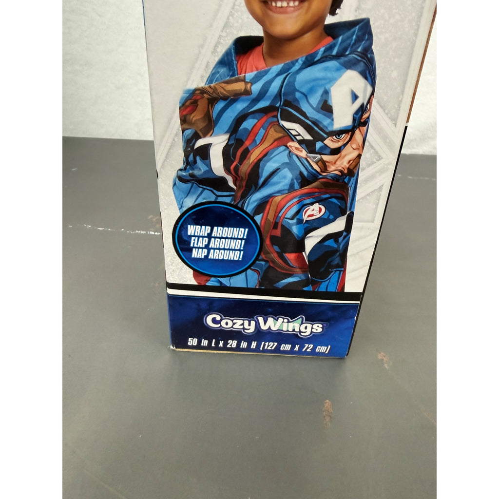Marvel Avengers Cozy Wings Blanket Wrap For Kids Captain America 50" x 28"