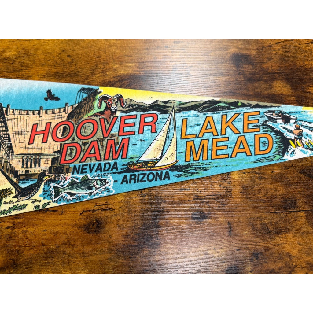Vintage Hoover Dam, Nevada and Lake Mead, Arizona pennant