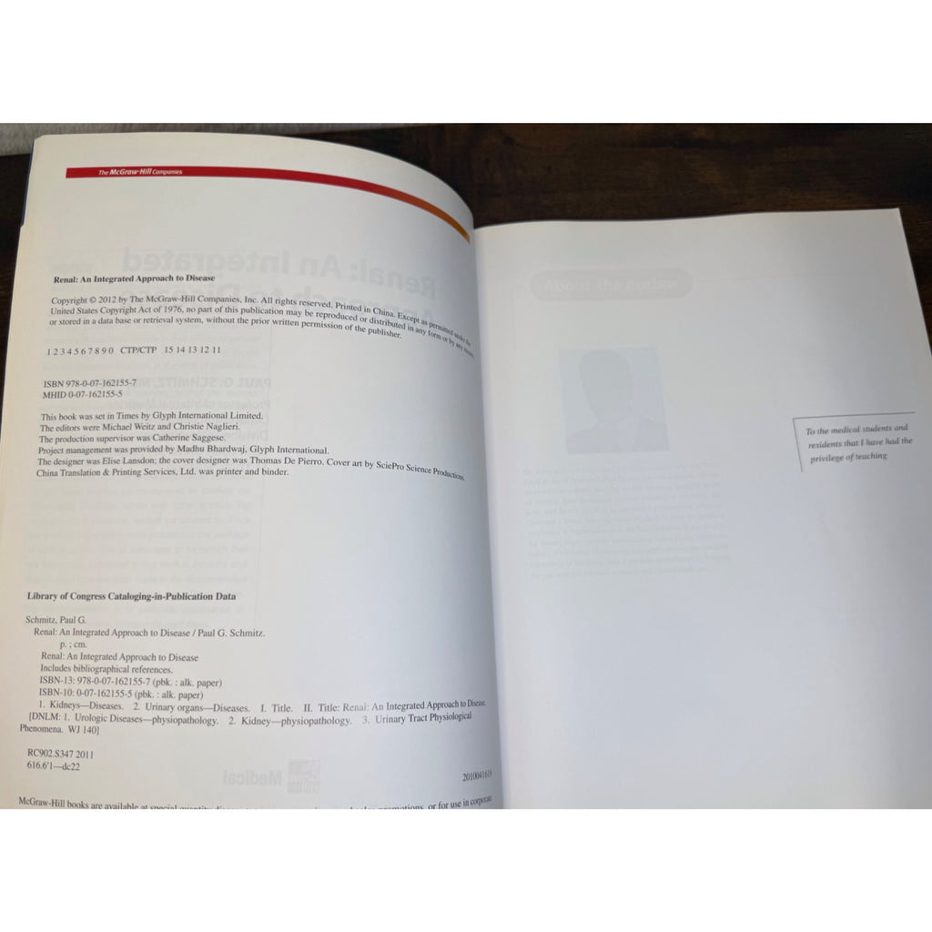 Renal: An Integrated Approach To Disease By Paul G. Schmitz Lange McGraw Hill