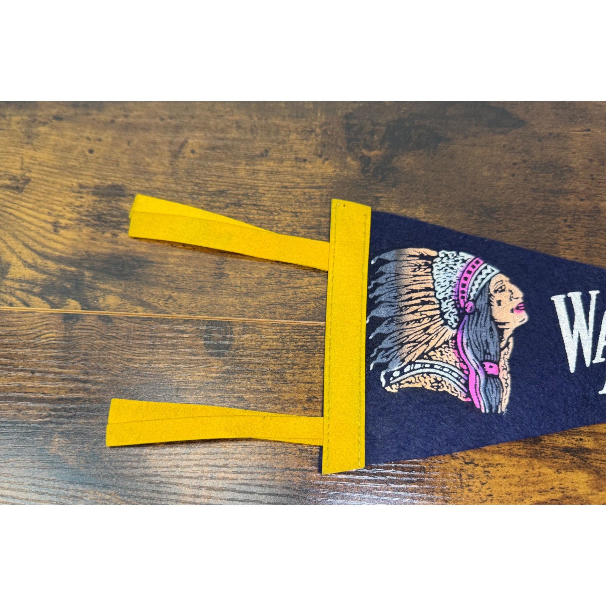 Vintage Watkins Glen N.Y. Felt Pennant With Native American Design