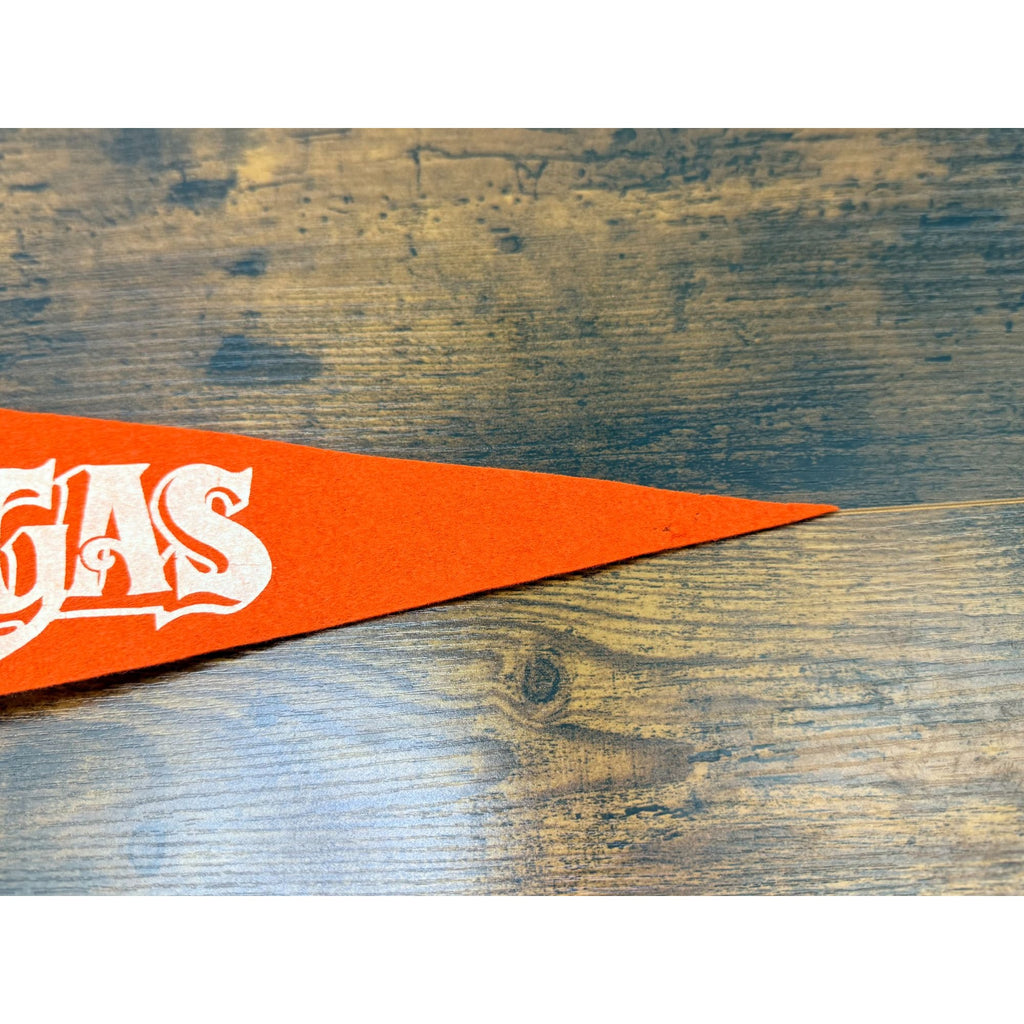 Vintage Circus Vargas Felt Pennant With White Graphics On Orange Felt