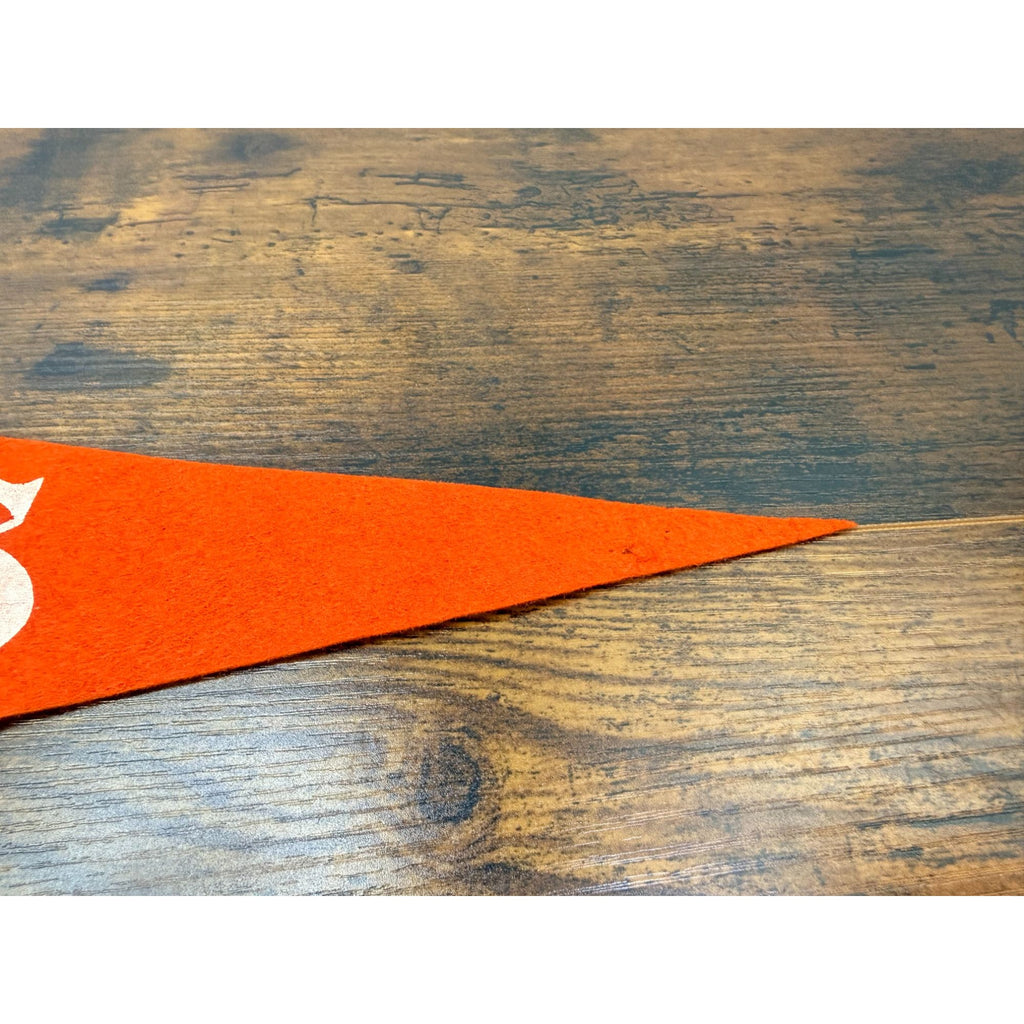 Vintage Circus Vargas Felt Pennant With White Graphics On Orange Felt