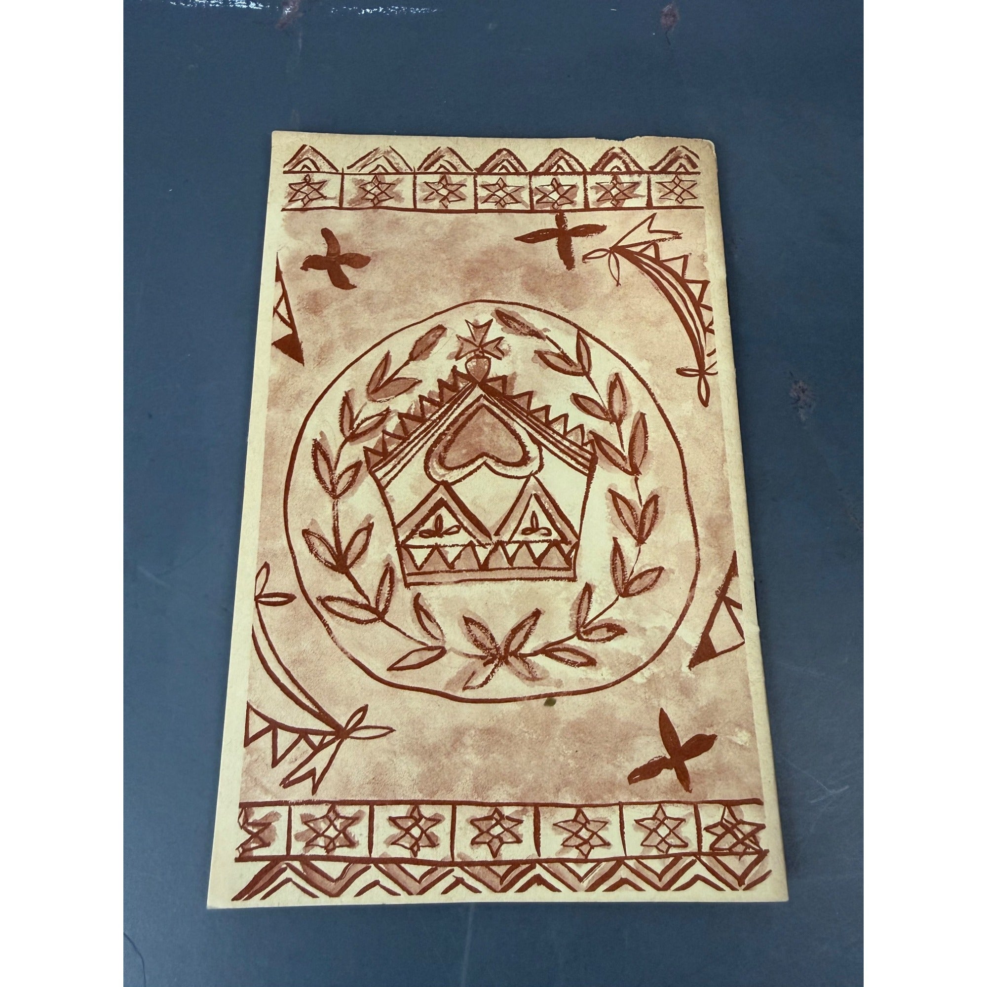 Hawaiian Folk Mass Program - Vintage Religious Booklet With Polynesian Design Cover
