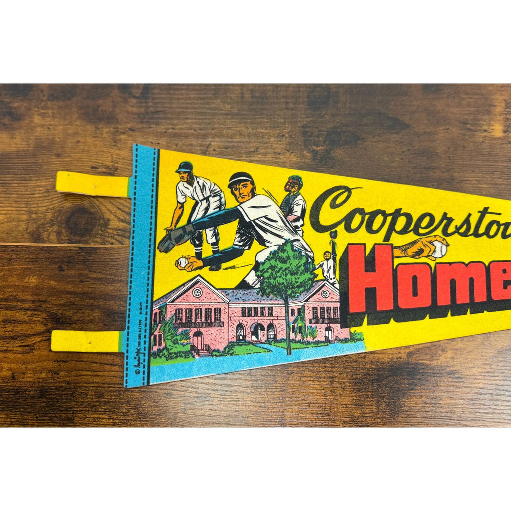 Vintage Cooperstown NY Home Of Baseball Felt Pennant 25 inches