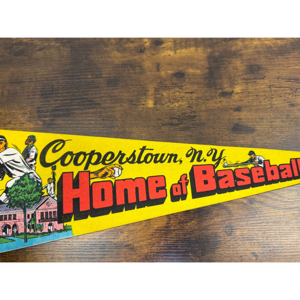 Vintage Cooperstown NY Home Of Baseball Felt Pennant 25 inches