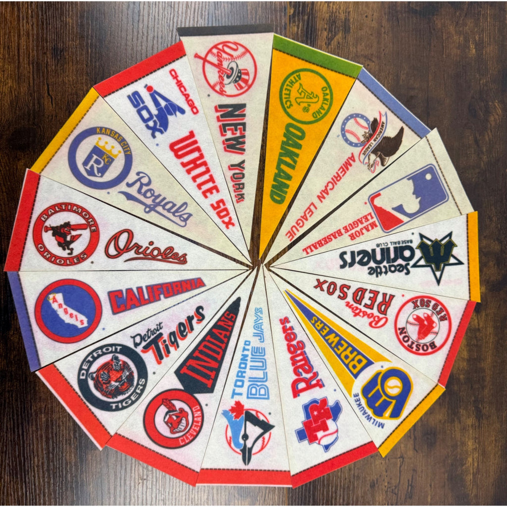 Vintage MLB Team Felt Pennant Set of 15 - Baseball Memorabilia