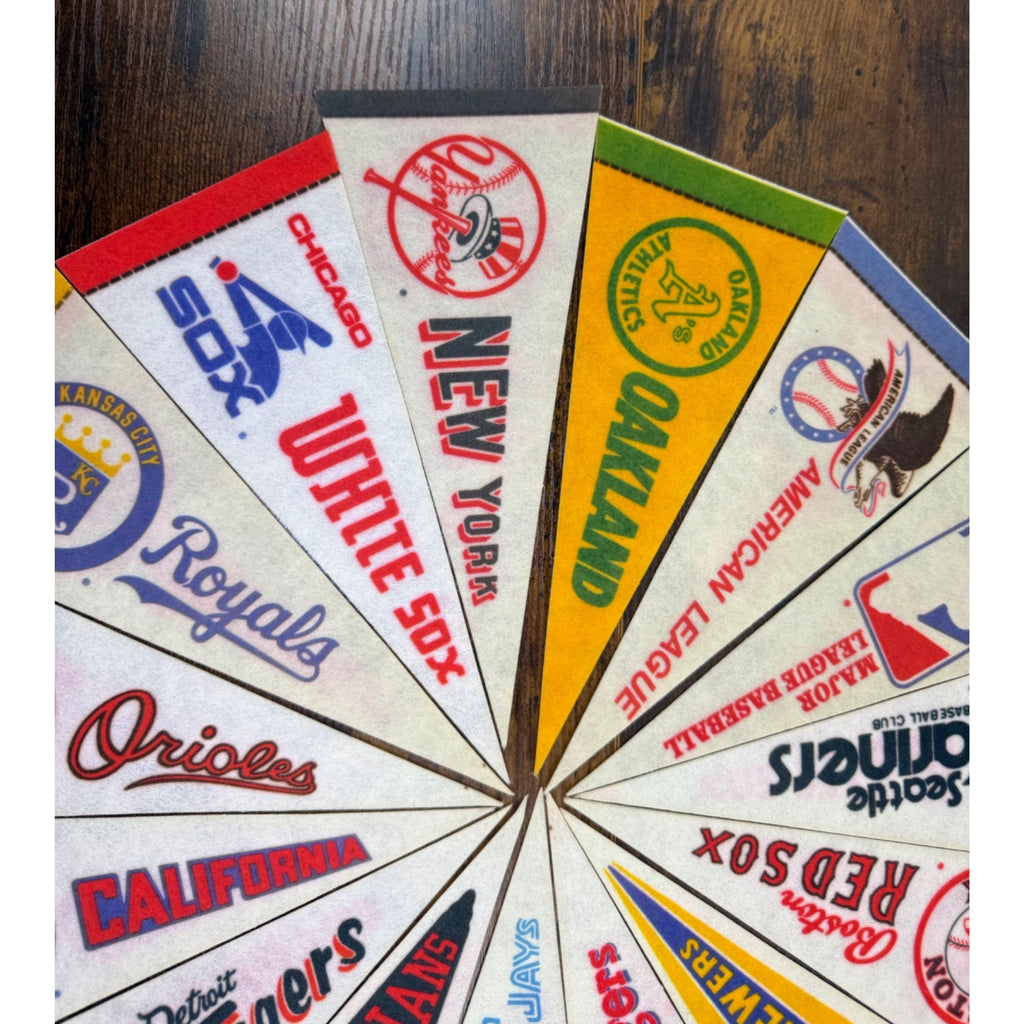 Vintage MLB Team Felt Pennant Set of 15 - Baseball Memorabilia