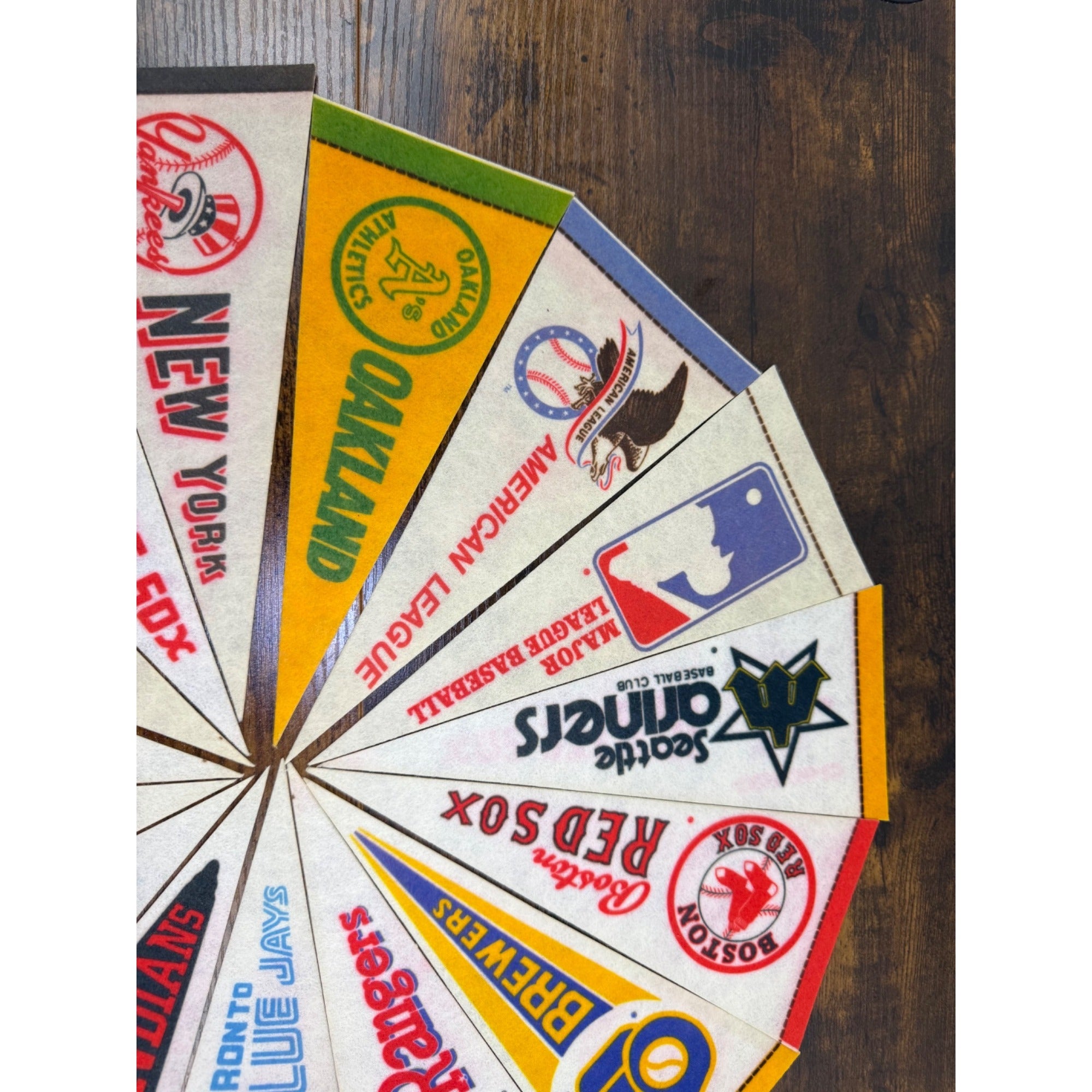 Vintage MLB Team Felt Pennant Set of 15 - Baseball Memorabilia