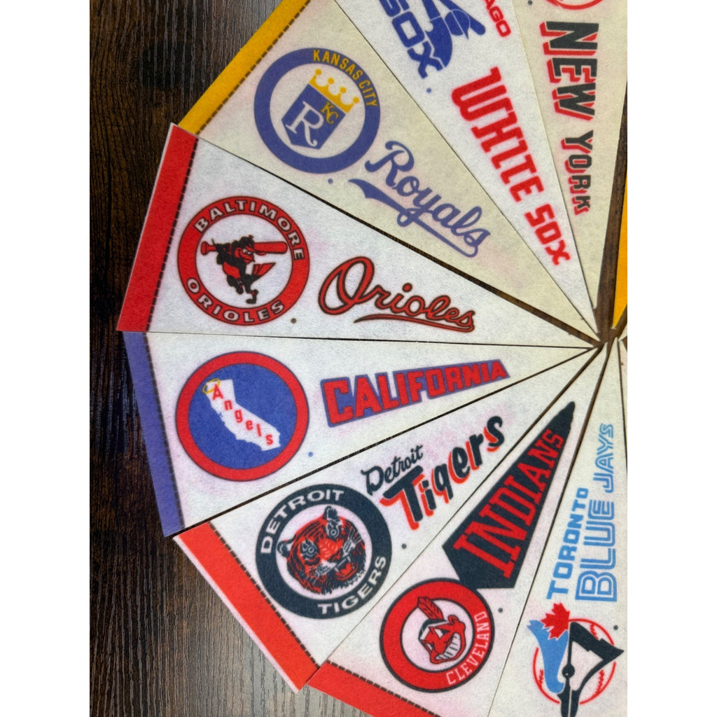Vintage MLB Team Felt Pennant Set of 15 - Baseball Memorabilia