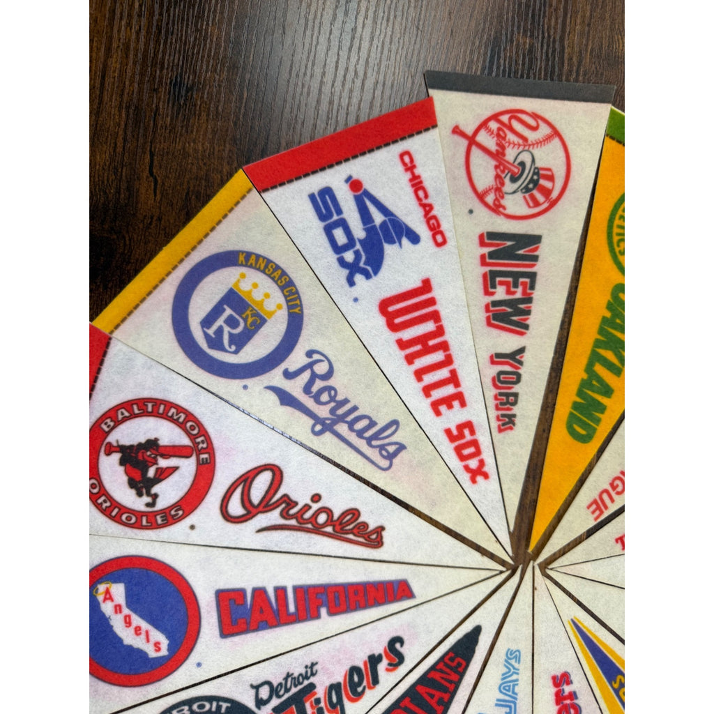 Vintage MLB Team Felt Pennant Set of 15 - Baseball Memorabilia