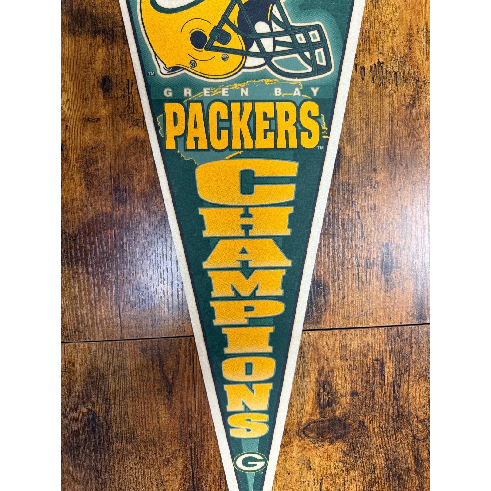 Vintage 90’s NFL Green Bay Packers Pennant Flag Super Bowl XXXI Champions