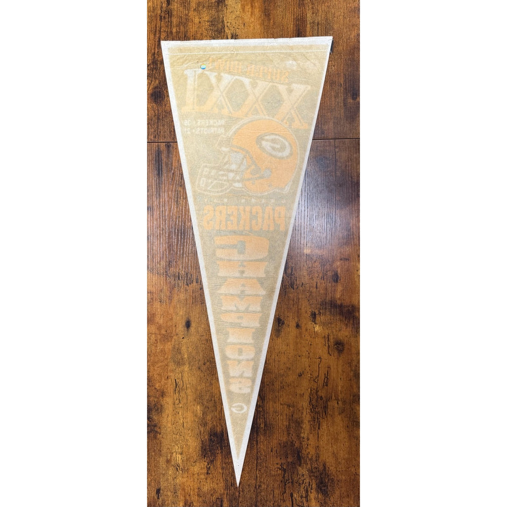 Vintage 90’s NFL Green Bay Packers Pennant Flag Super Bowl XXXI Champions