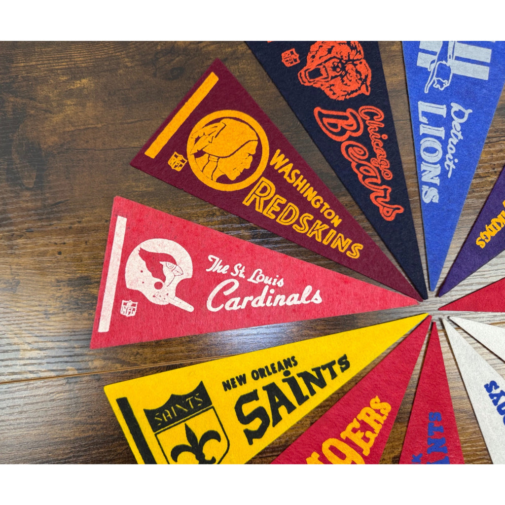 Vintage NFL NFC Team Felt Pennant Set of 11 Classic Logos - Football