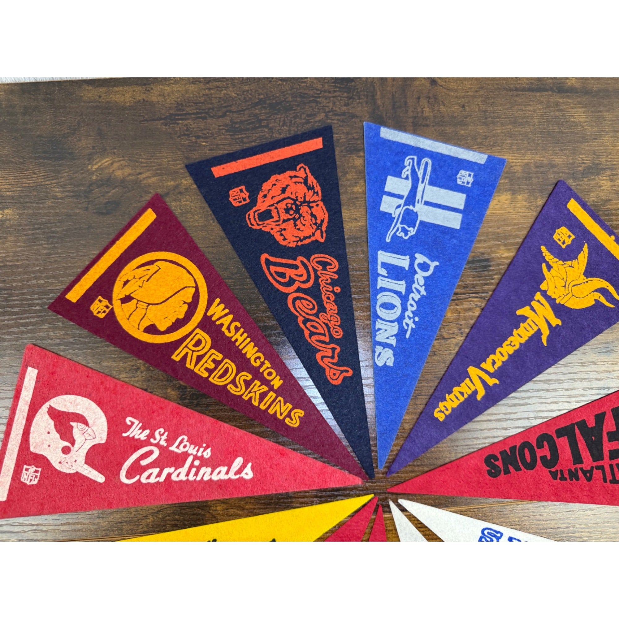 Vintage NFL NFC Team Felt Pennant Set of 11 Classic Logos - Football
