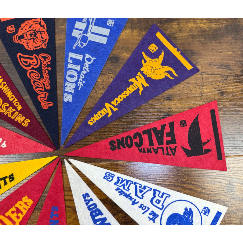 Vintage NFL NFC Team Felt Pennant Set of 11 Classic Logos - Football