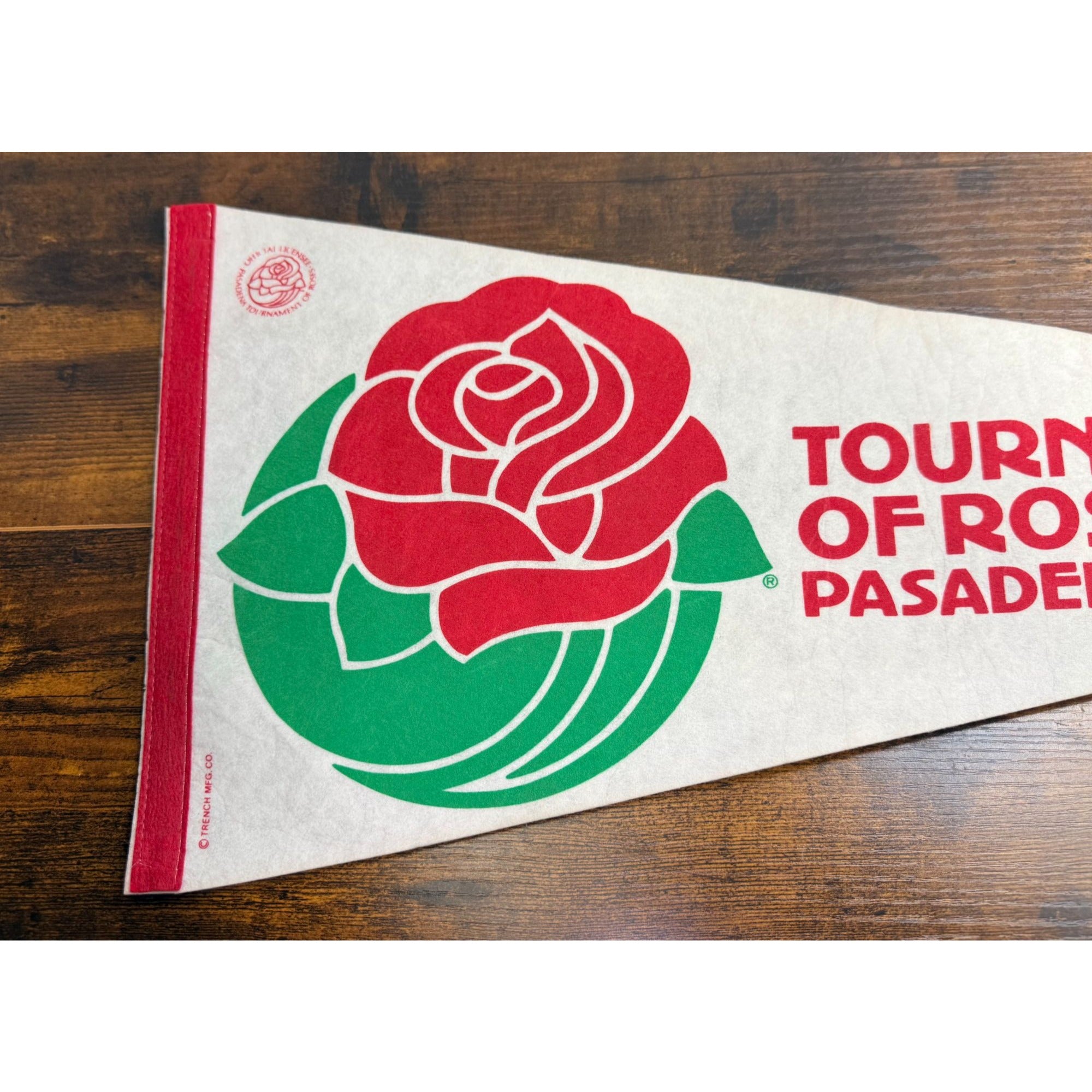 Vintage Tournament Of Roses Pasadena Calif Felt Pennant By Trench MFG Co
