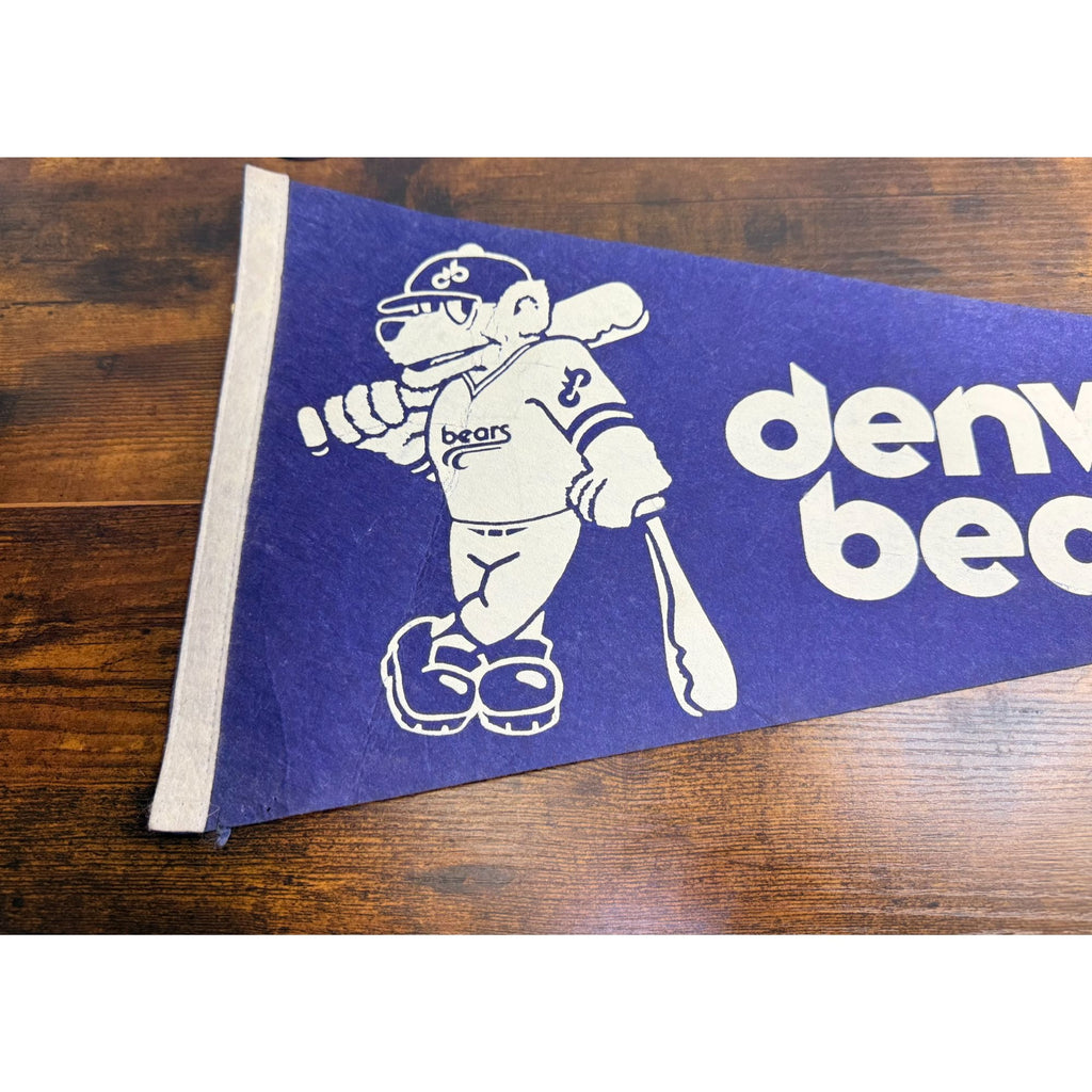 Vintage Denver Bears Purple Felt Baseball Pennant