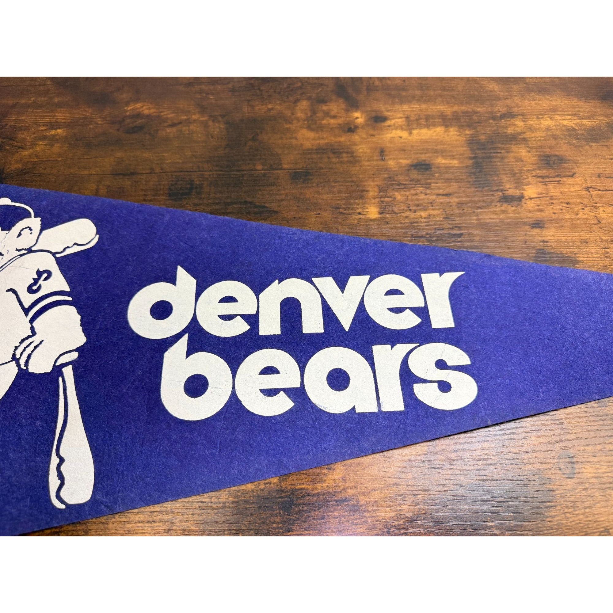 Vintage Denver Bears Purple Felt Baseball Pennant