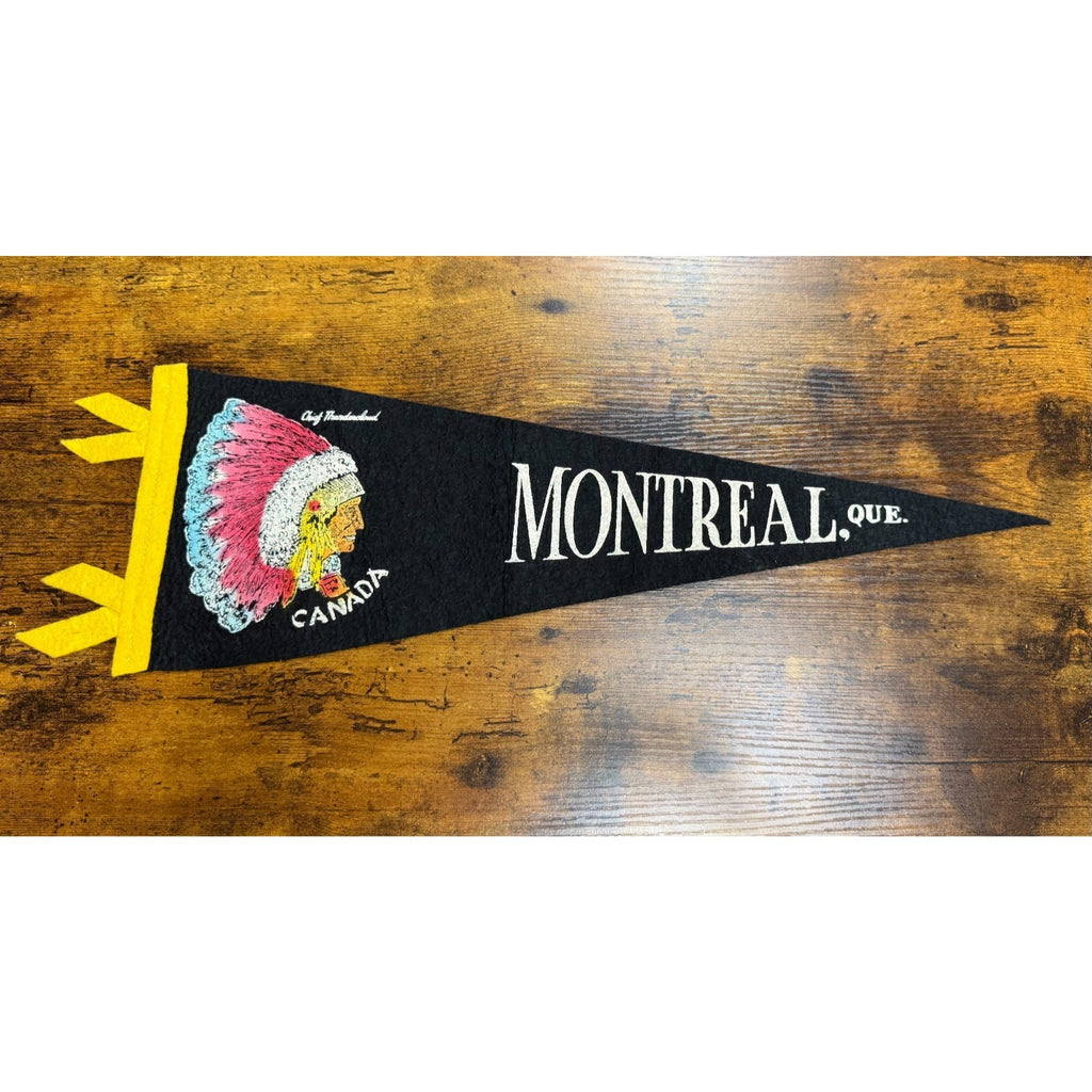 Vintage Montreal, Quebec Canada pennant Chief Thurdanchand