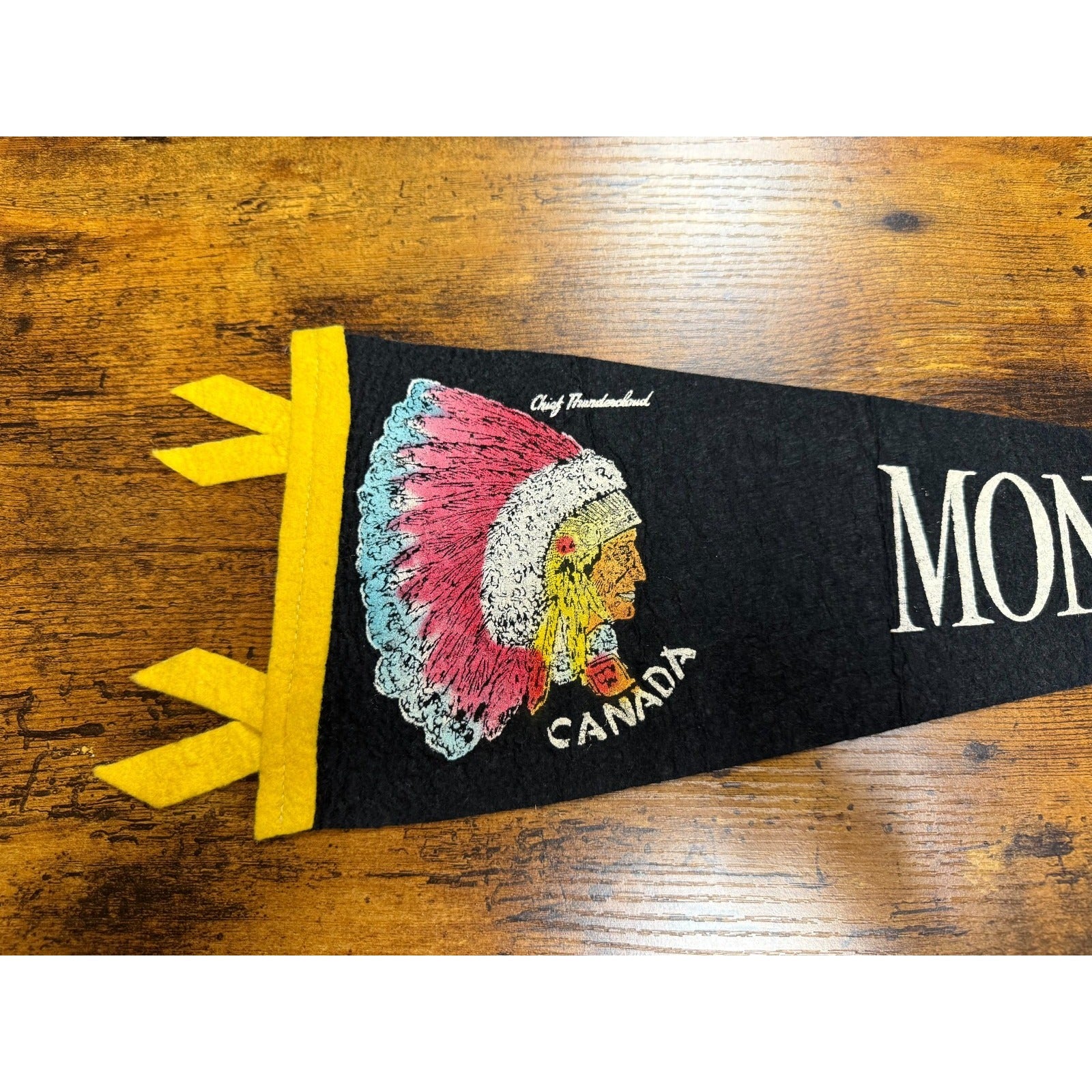 Vintage Montreal, Quebec Canada pennant Chief Thurdanchand