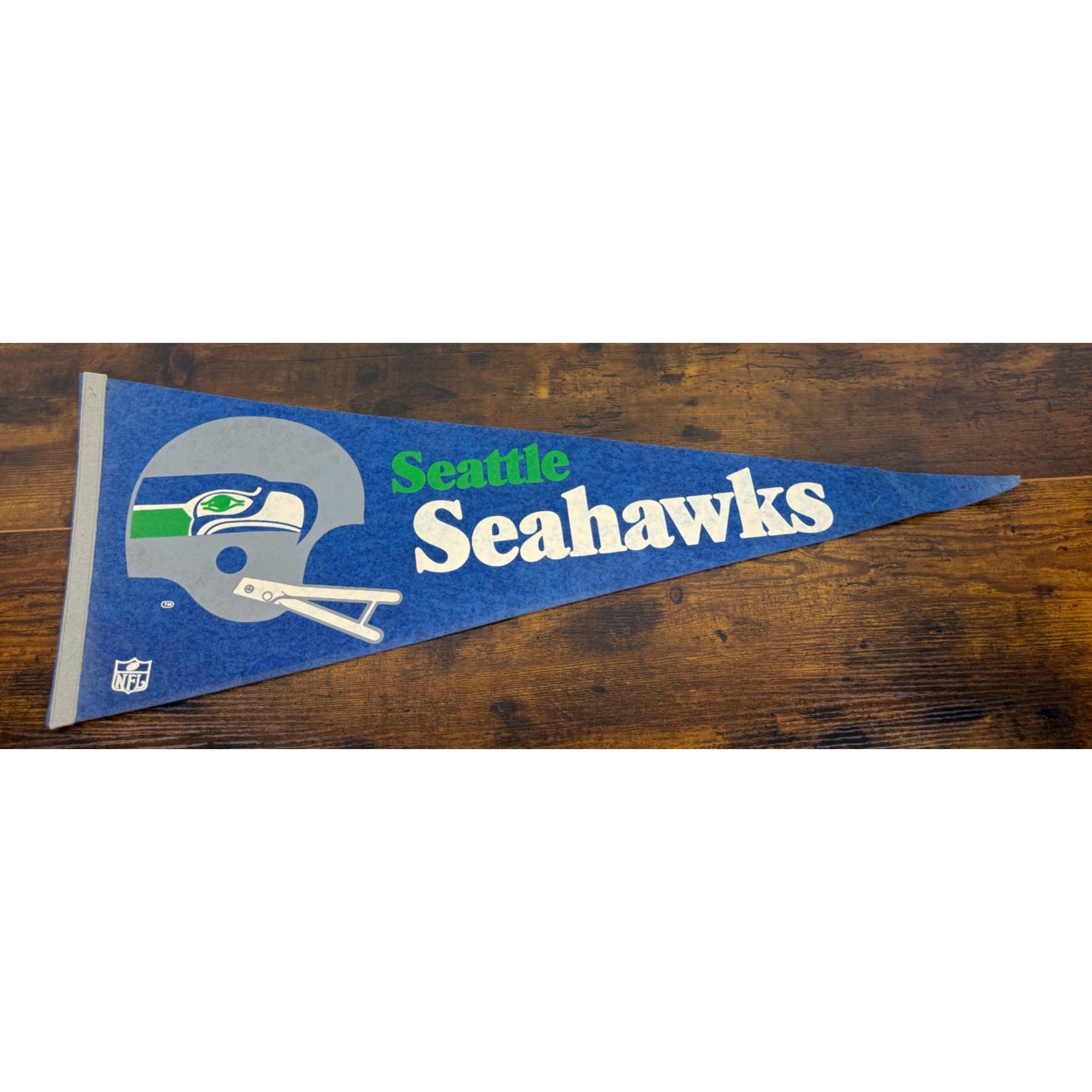 Seattle Seahawks Vintage Felt NFL Blue Pennant 30" Sports Memorabilia