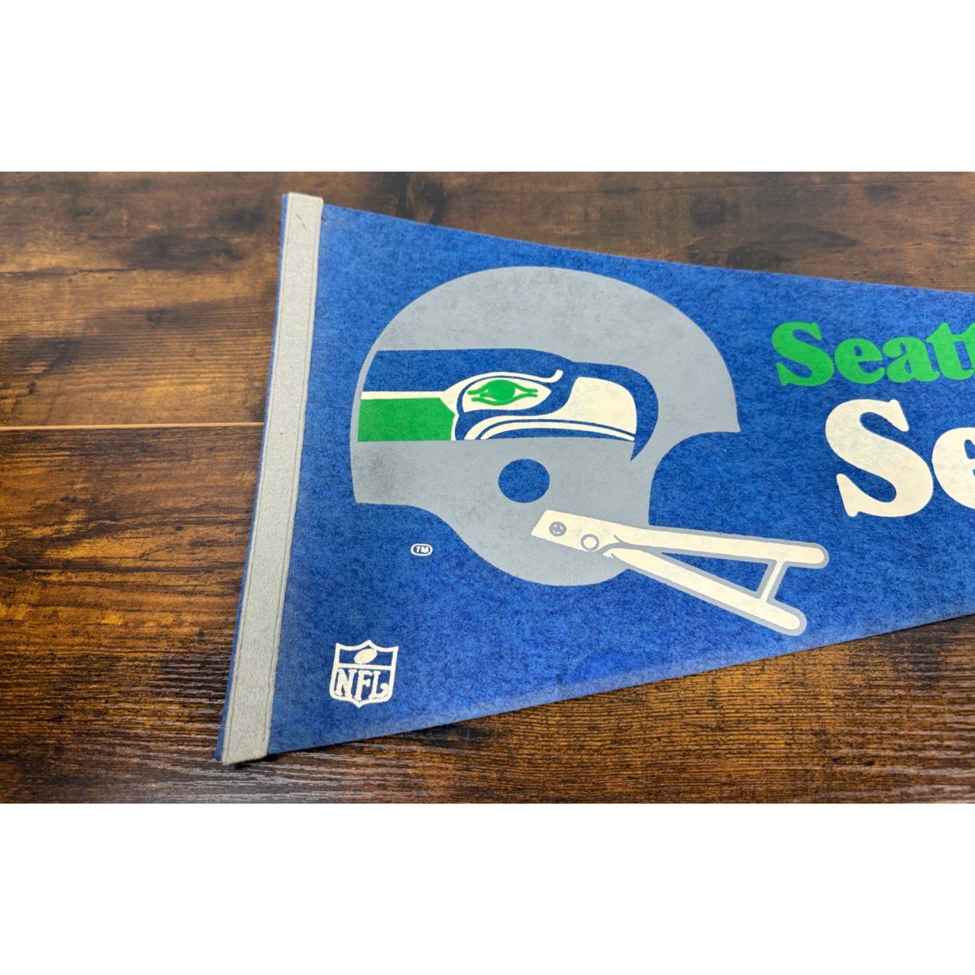 Seattle Seahawks Vintage Felt NFL Blue Pennant 30" Sports Memorabilia