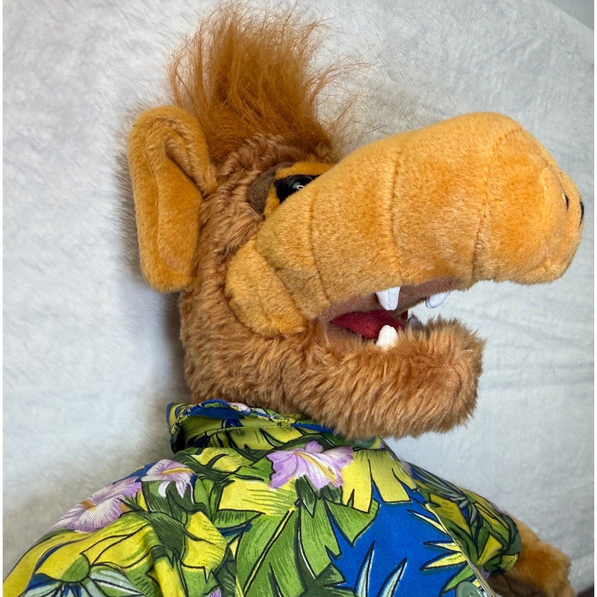 Vintage 2002 ALF Plush Toy In Hawaiian Shirt Nostalgic Collectible 18" Tall