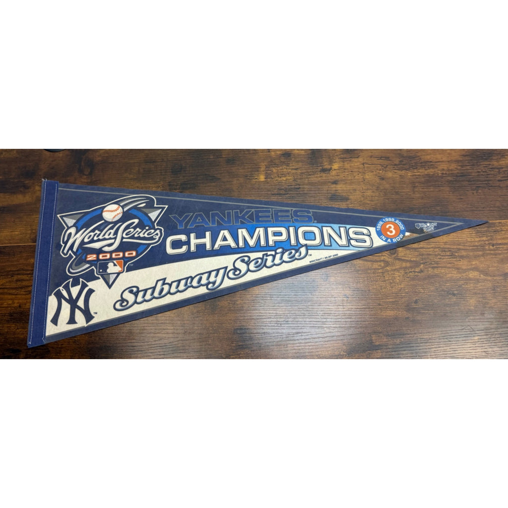 New York Yankees 2000 World Series Champions Subway Series Pennant 29.5 inches