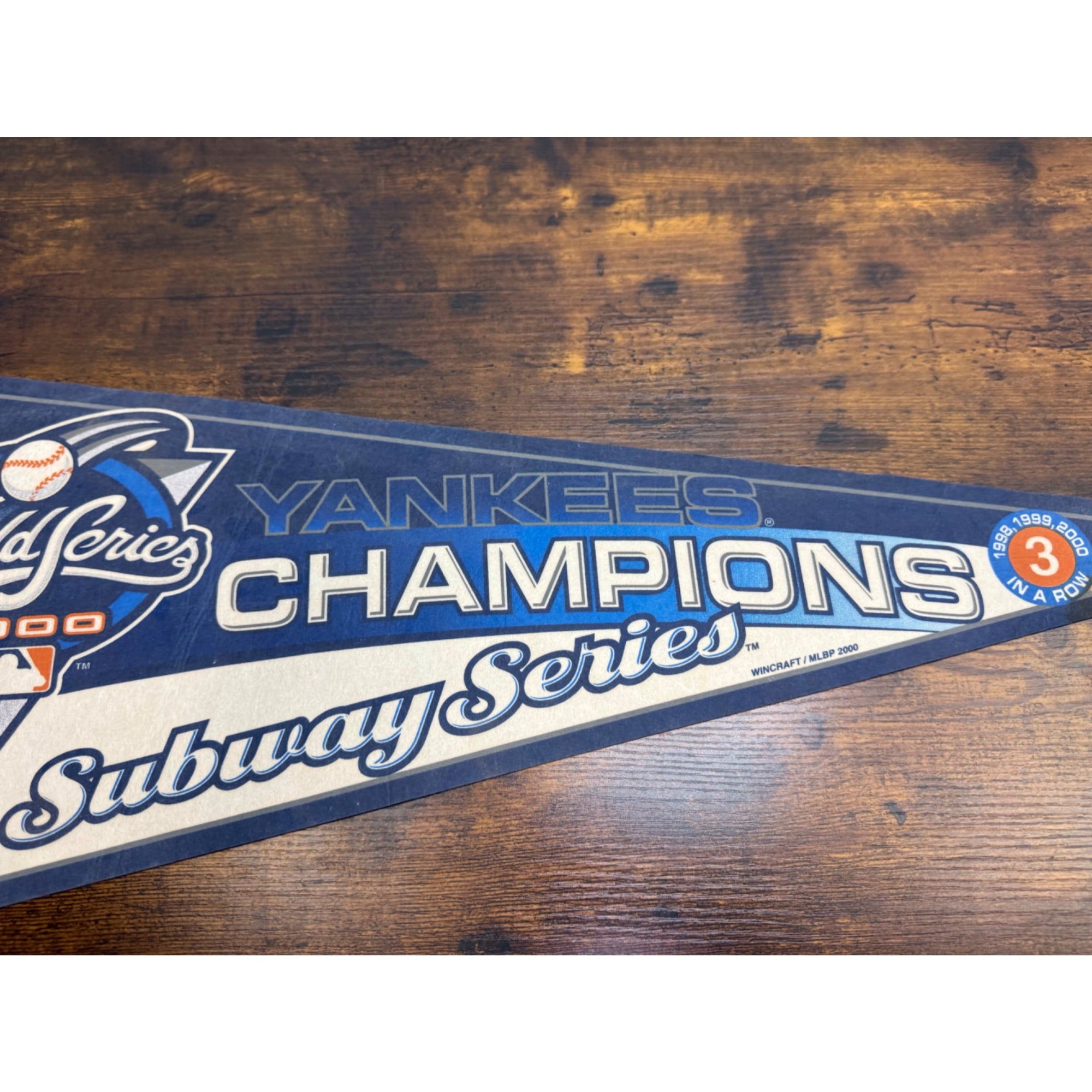 New York Yankees 2000 World Series Champions Subway Series Pennant 29.5 inches