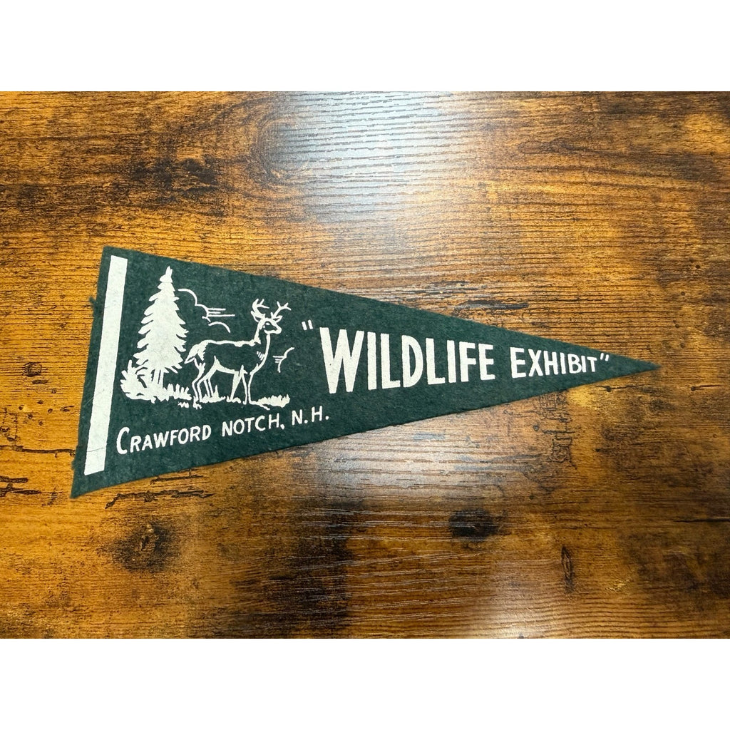 Vintage Wildlife Exhibit Crawford Notch, N.H. mini pennant