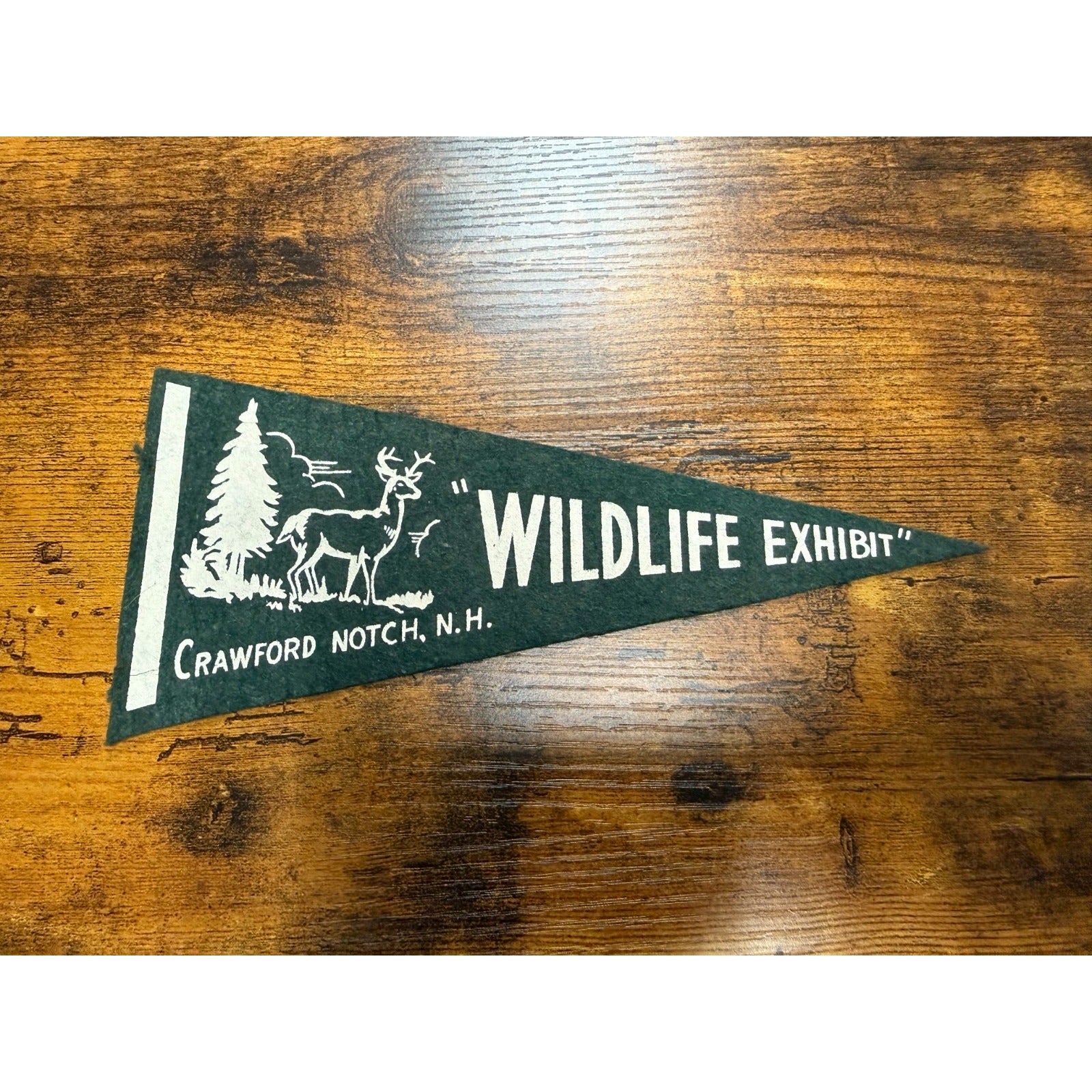 Vintage Wildlife Exhibit Crawford Notch, N.H. mini pennant